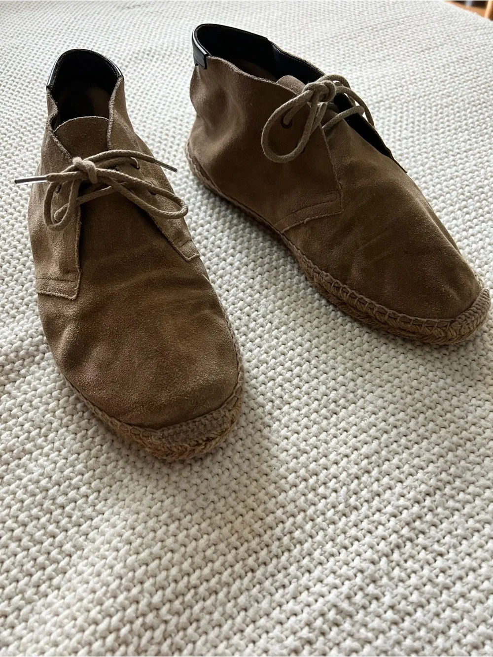 Saint Laurent Brown Suede Chukka Espadrille Boots size eu 40